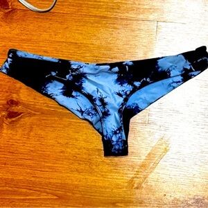 Frankie's Bikinis Black and Blue Tie-Dye Bottom